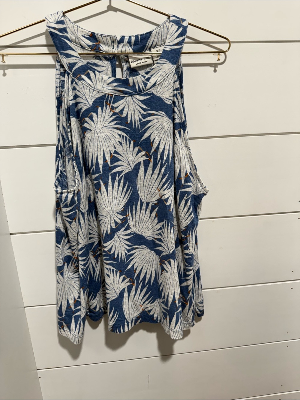 Rachel Zoe Blue and White Palm-Print Women’s Skirt